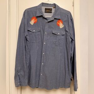 Howler Brothers Pearl Snap with Wolf Embroidery